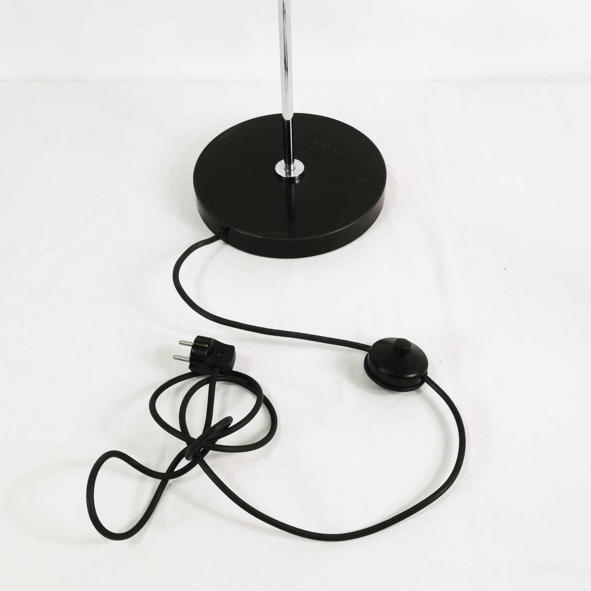 Floor Lamp Space Age, silver aluminum, black steel, Germany, 1970s. - 400002