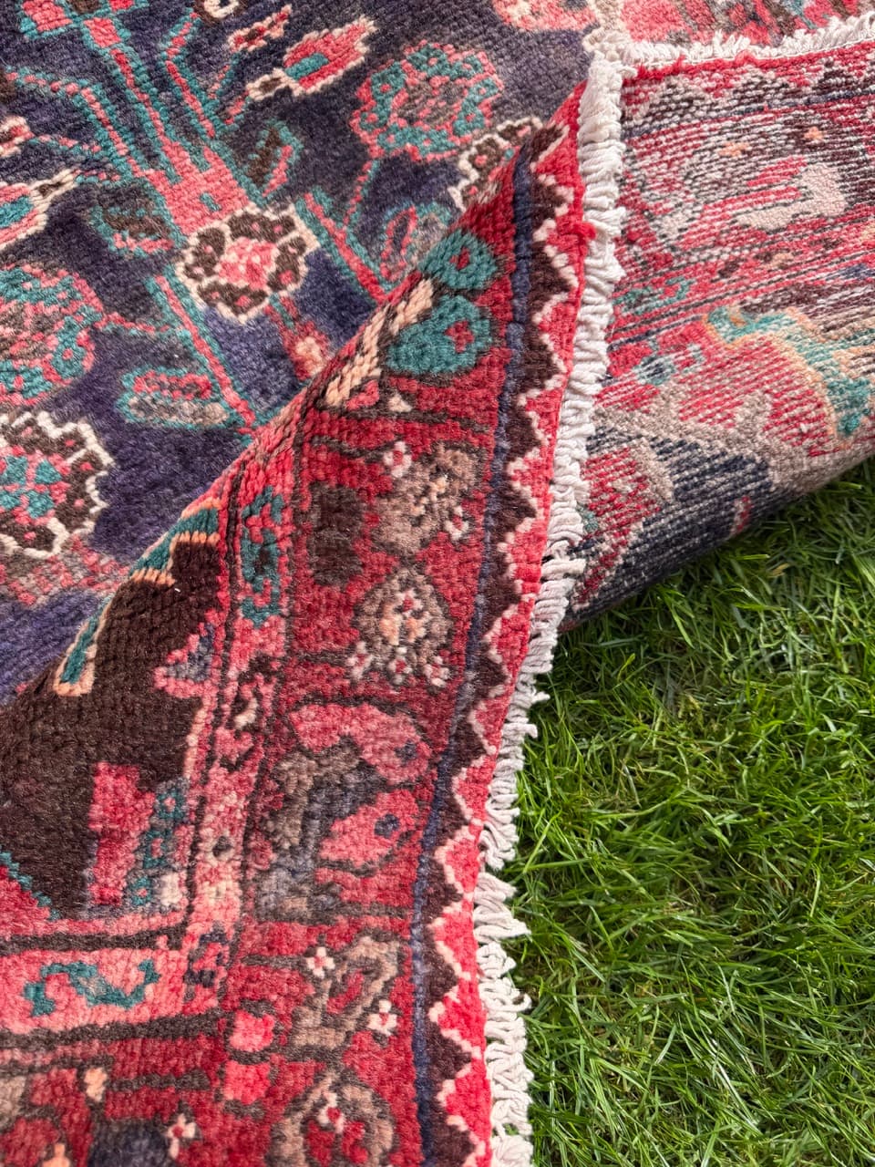 Runner Hamadan 305x100 cm, blue, wool, Iran - 400045
