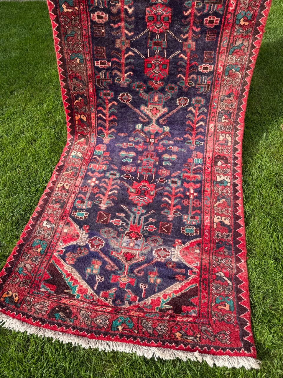 Runner Hamadan 305x100 cm, blue, wool, Iran - 400035