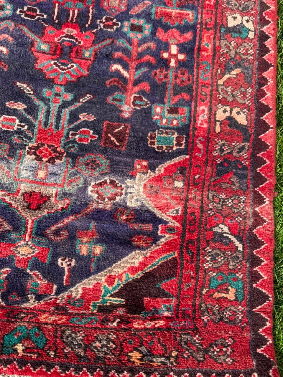 Runner Hamadan 305x100 cm, blue, wool, Iran - 400039