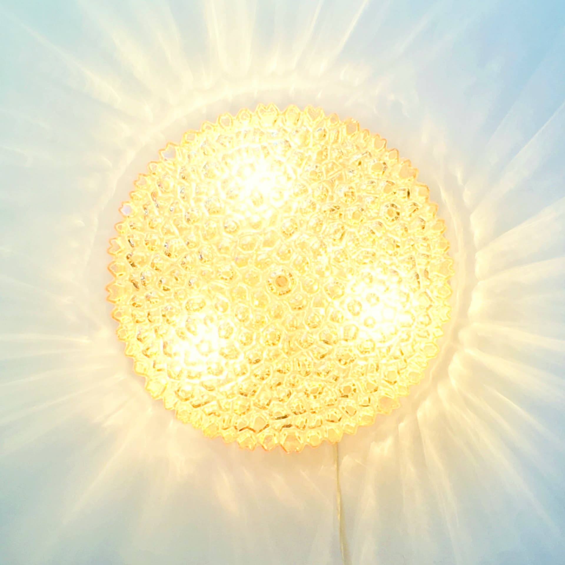 Ceiling Lamp Bubble, light amber glass, by H. Tynell, Limburg, Germany, 1970s. - 400050