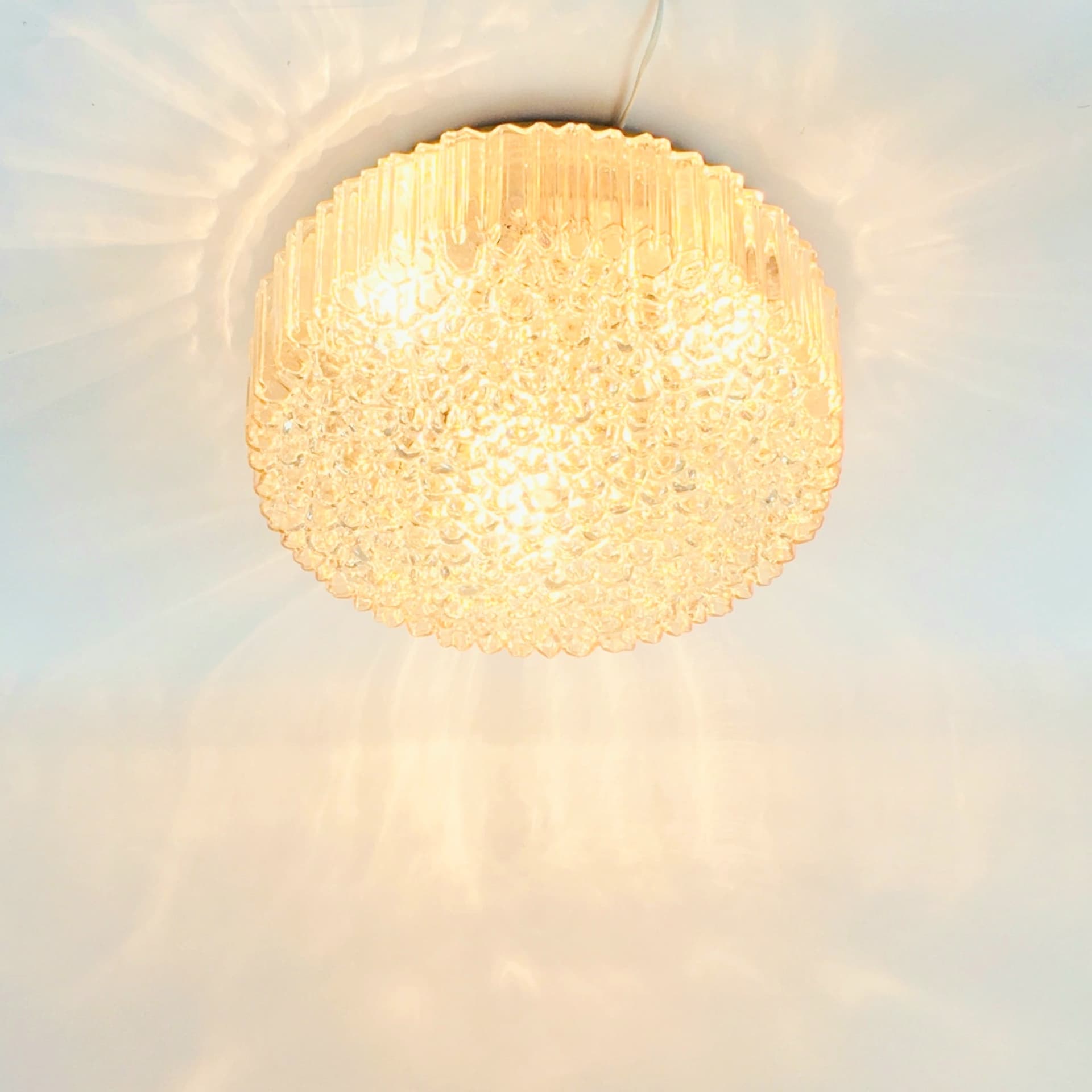 Ceiling Lamp Bubble, light amber glass, by H. Tynell, Limburg, Germany, 1970s. - 400051