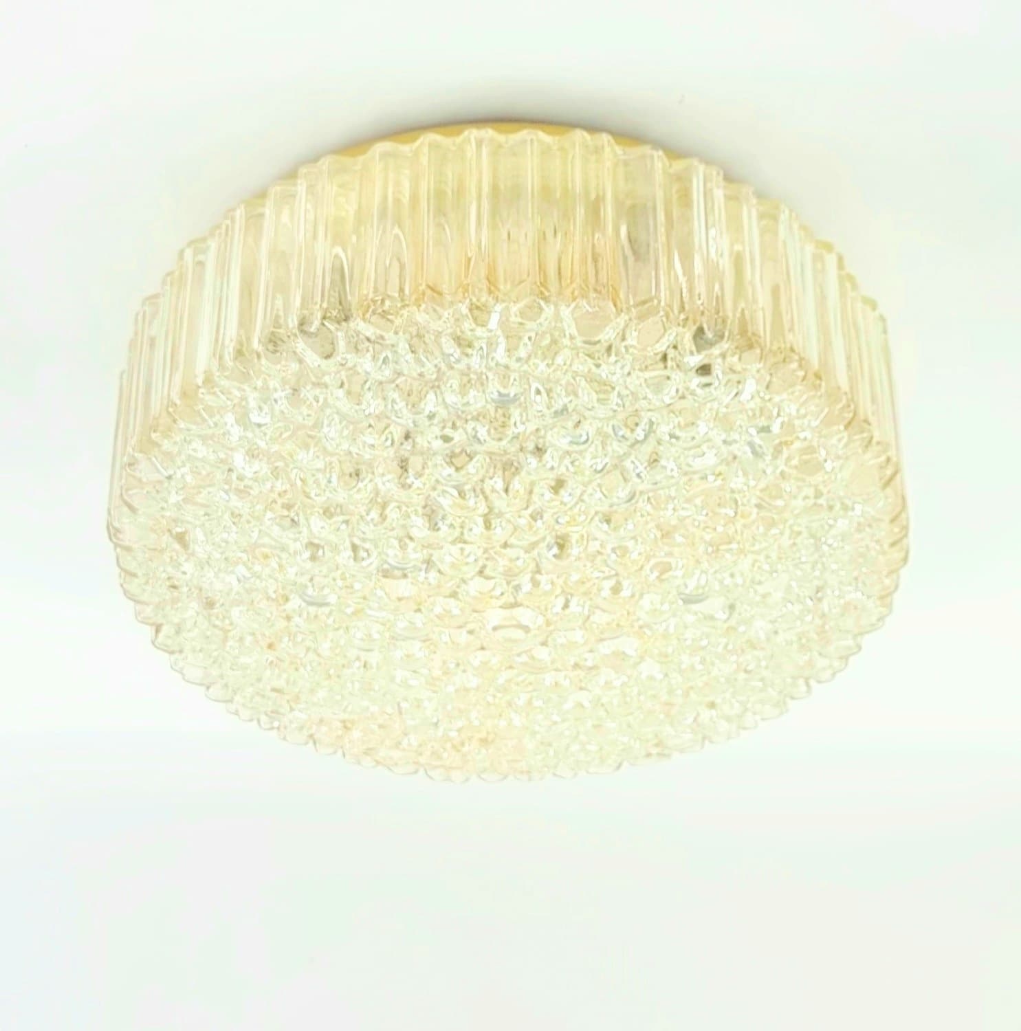 Ceiling Lamp Bubble, light amber glass, by H. Tynell, Limburg, Germany, 1970s. - 400049