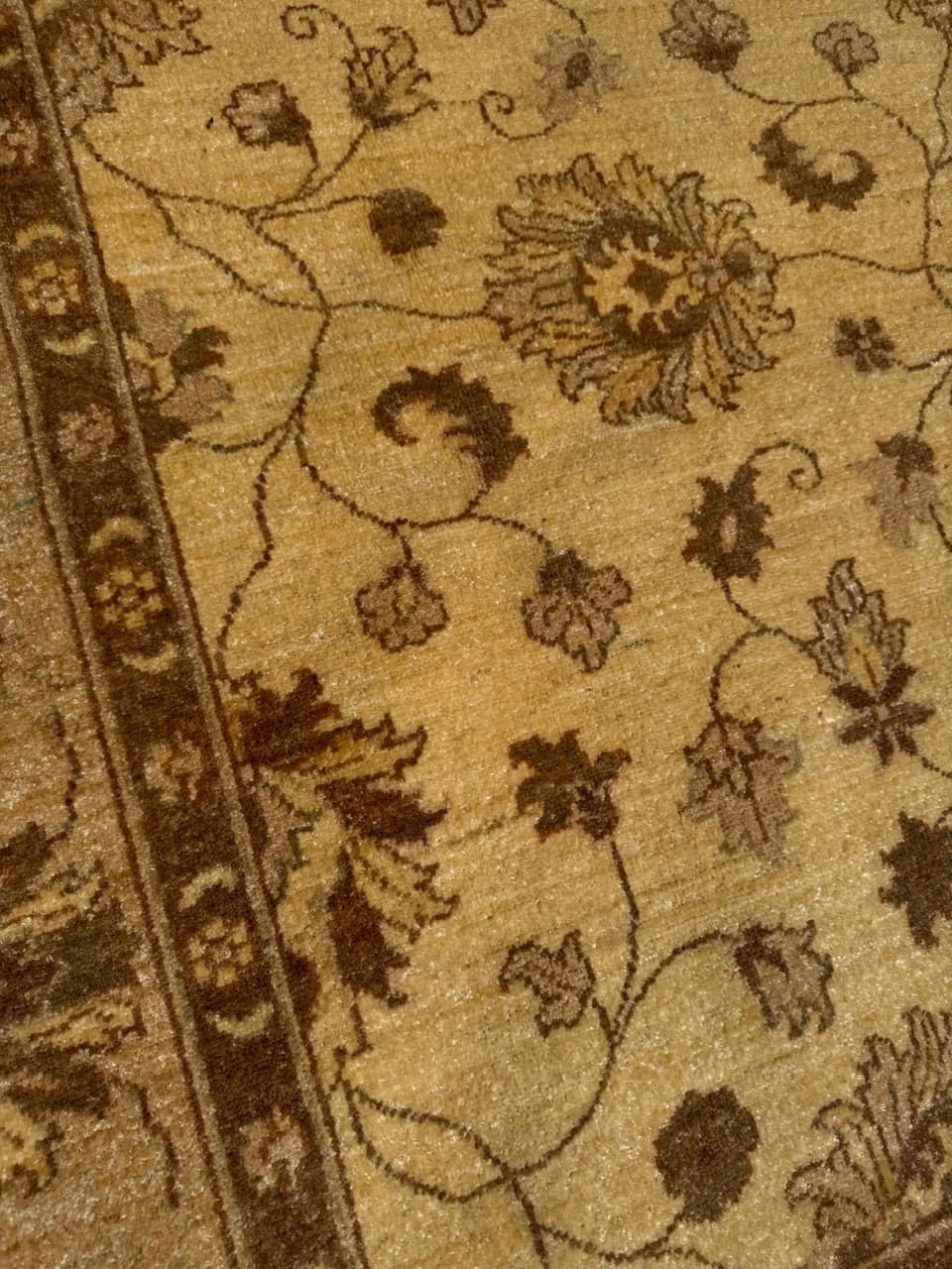 Rug Ziegler, 300x200 cm, beige gold grey cashmere wool, Pakistan - 400068