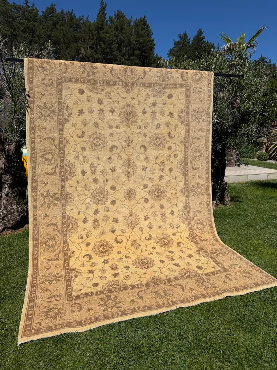 Rug Ziegler, 300x200 cm, beige gold grey cashmere wool, Pakistan - 400059