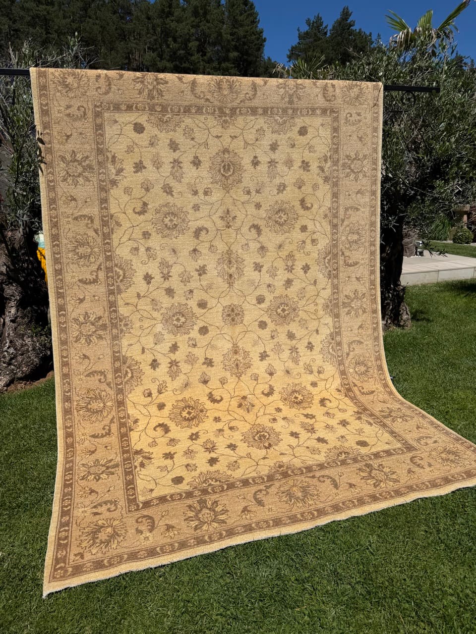 Rug Ziegler, 300x200 cm, beige gold grey cashmere wool, Pakistan - 400056