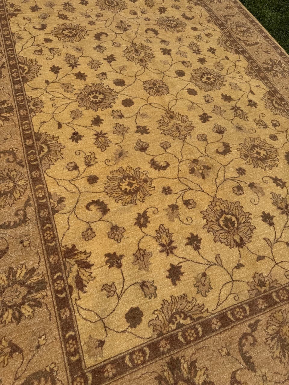 Rug Ziegler, 300x200 cm, beige gold grey cashmere wool, Pakistan - 400067