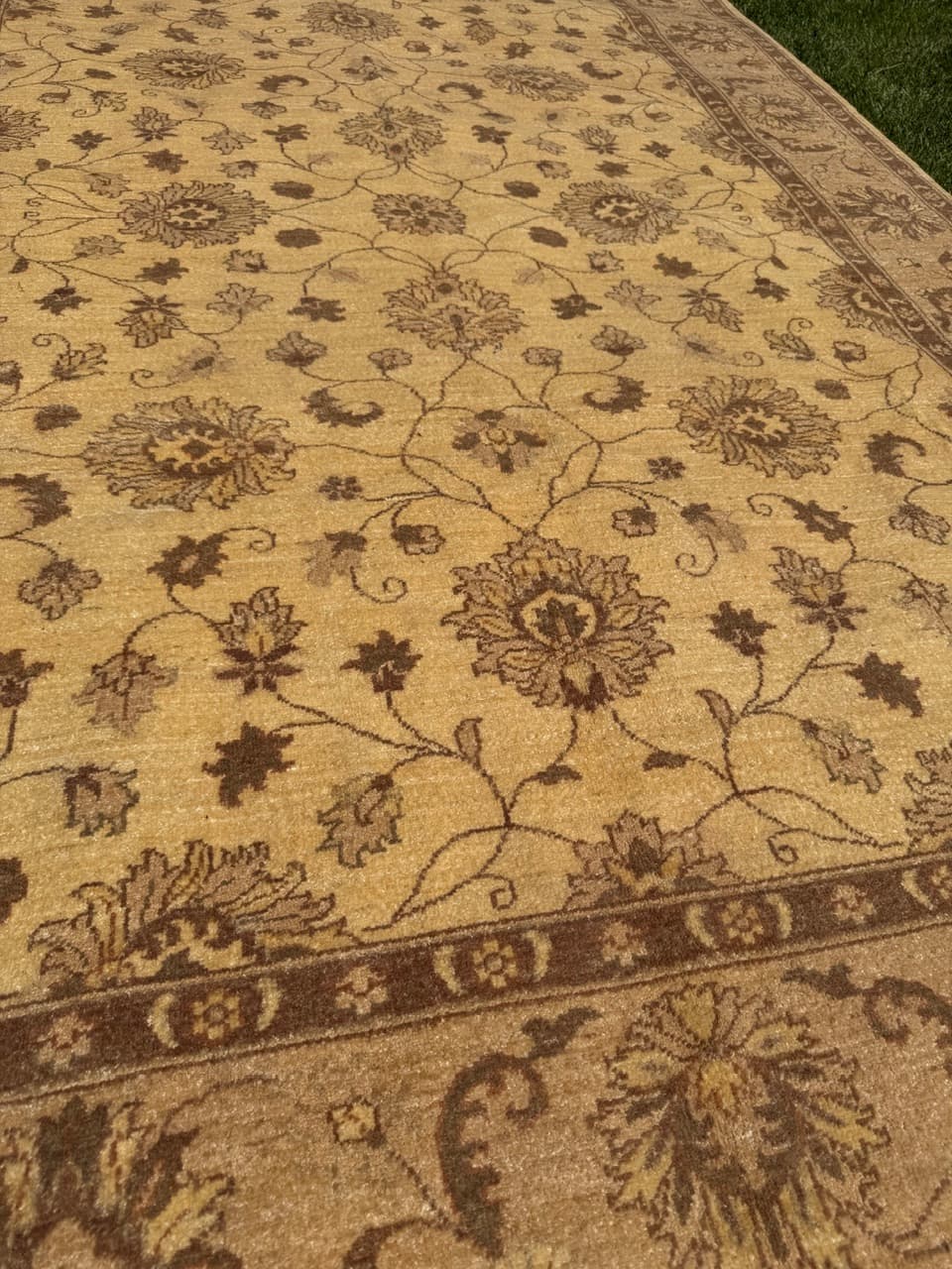 Rug Ziegler, 300x200 cm, beige gold grey cashmere wool, Pakistan - 400064