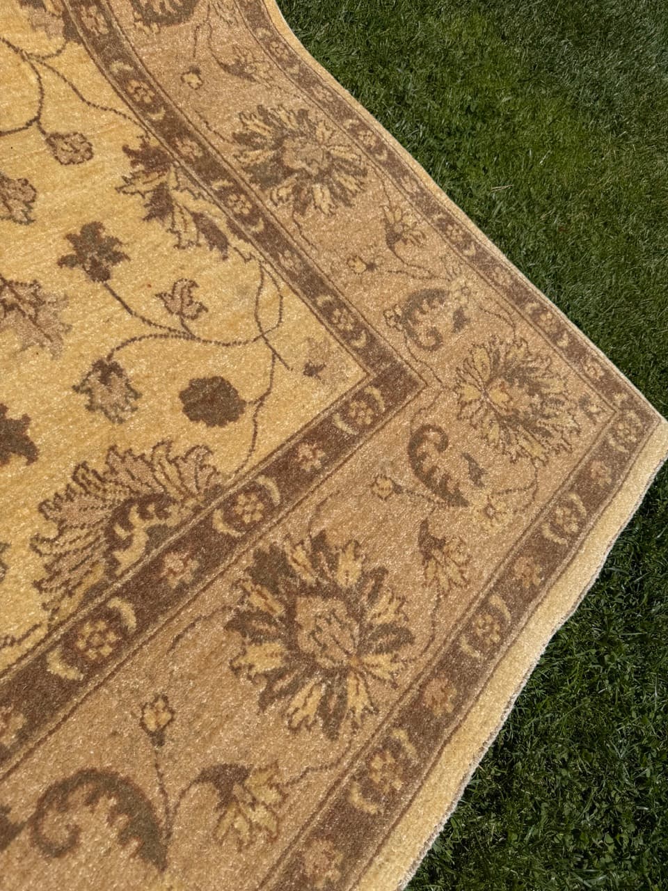 Rug Ziegler, 300x200 cm, beige gold grey cashmere wool, Pakistan - 400058