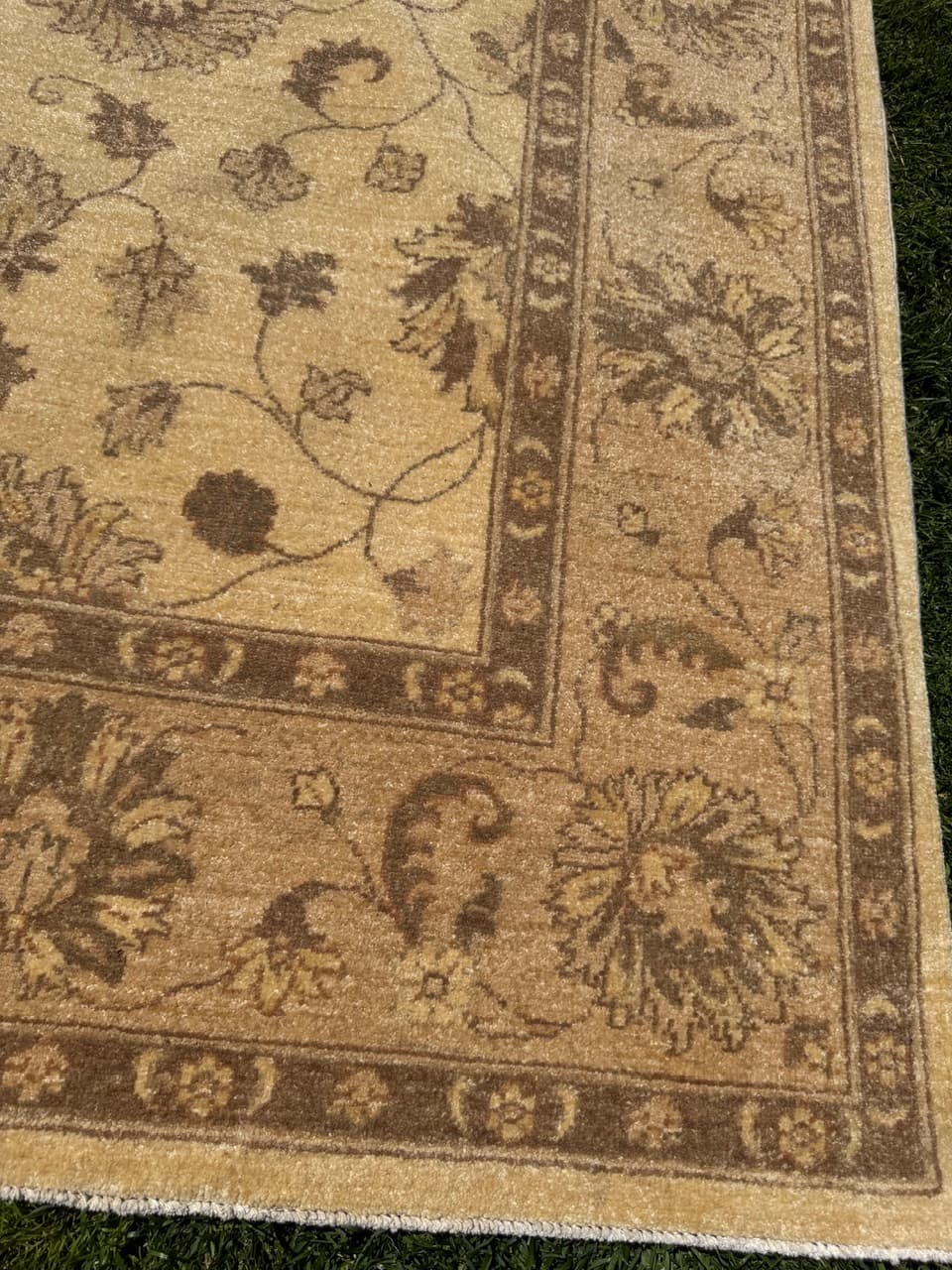 Rug Ziegler, 300x200 cm, beige gold grey cashmere wool, Pakistan - 400065