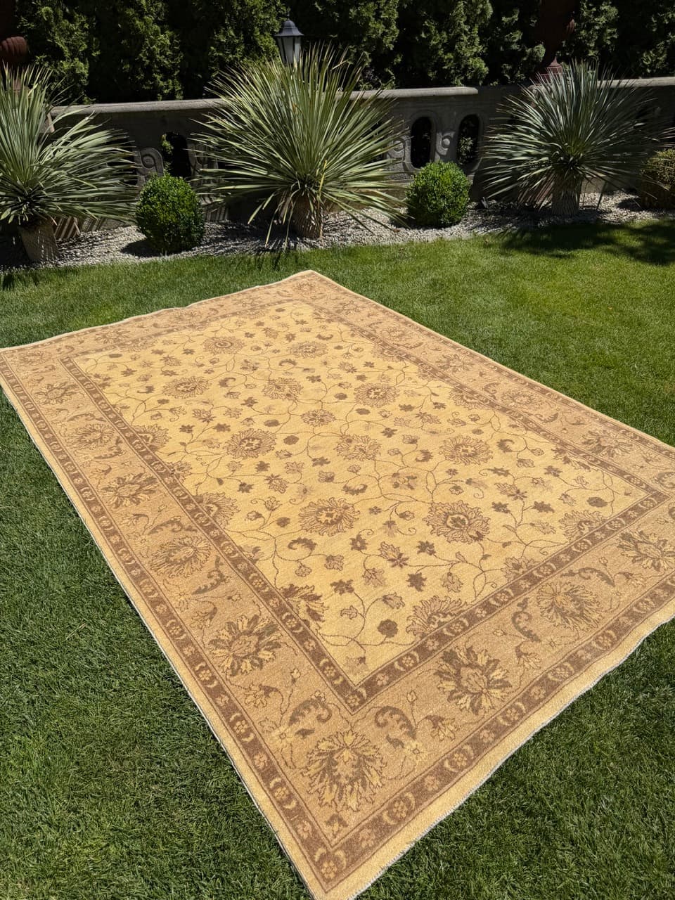 Rug Ziegler, 300x200 cm, beige gold grey cashmere wool, Pakistan - 400066