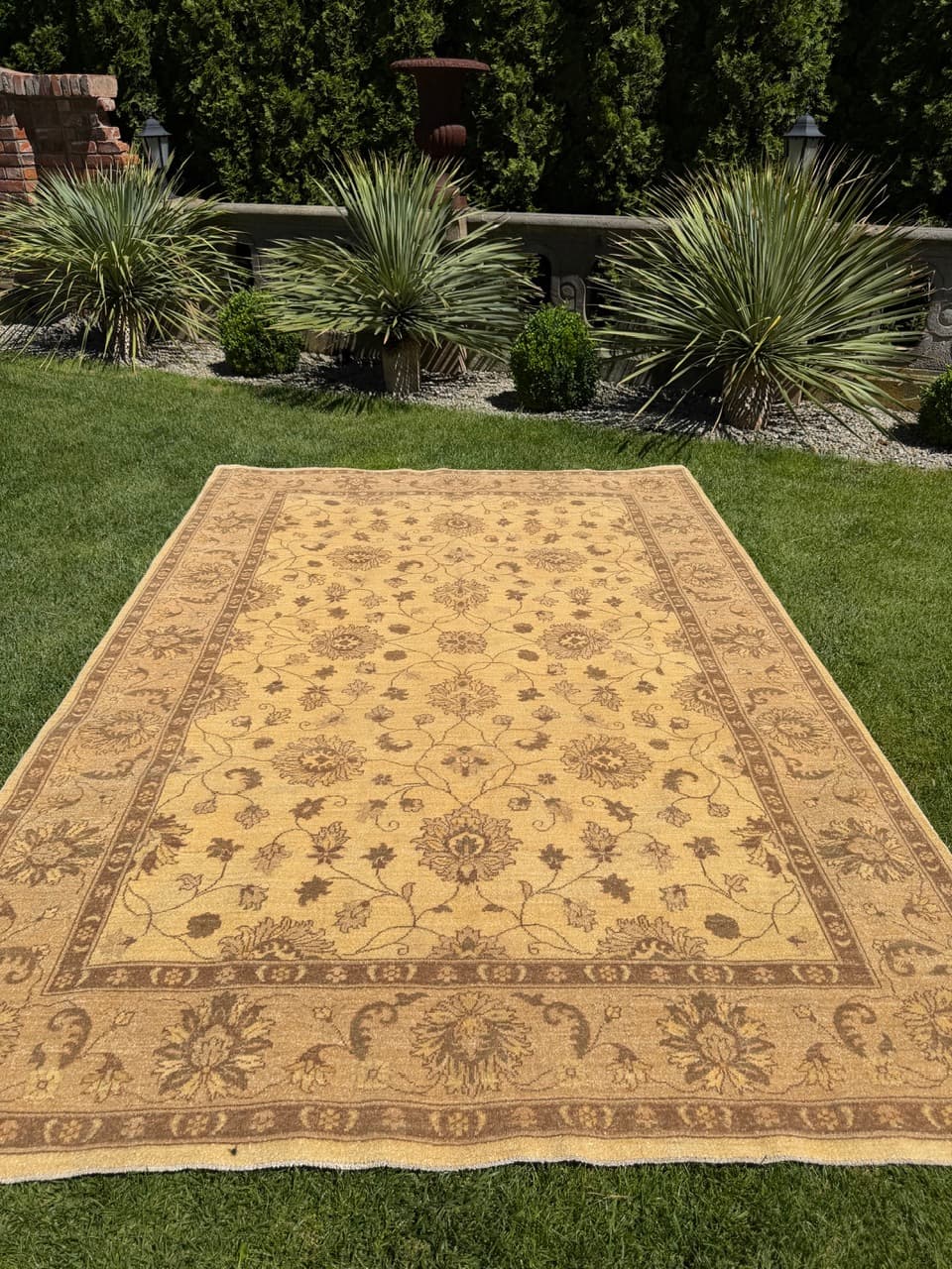 Rug Ziegler, 300x200 cm, beige gold grey cashmere wool, Pakistan - 400063