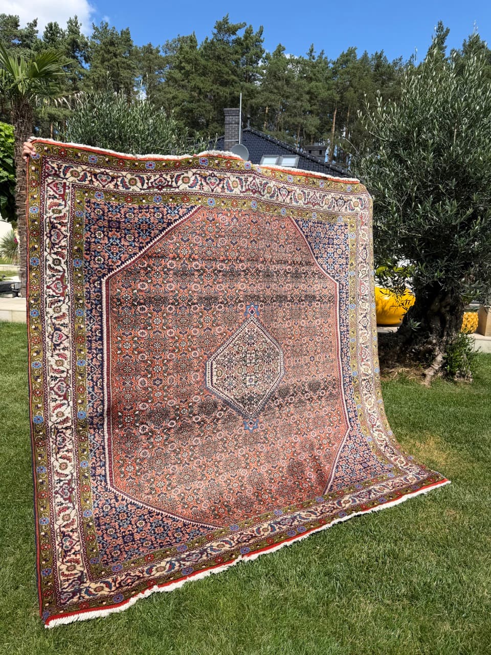 Dywan Bidjar 200x200 cm, czerwony, wełna kaszmirowa, Iran - 400096