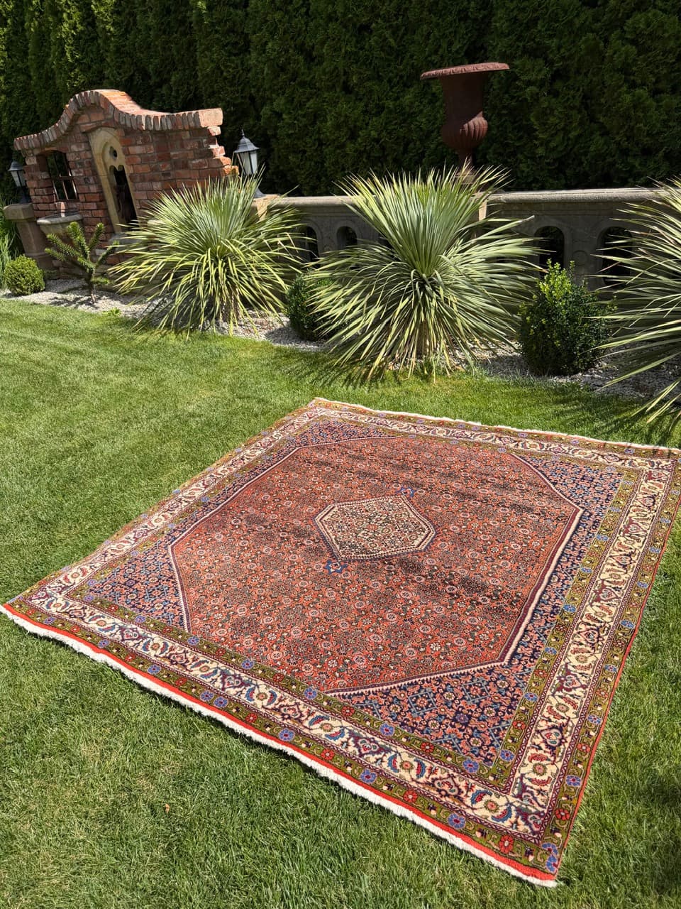 Dywan Bidjar 200x200 cm, czerwony, wełna kaszmirowa, Iran - 400105