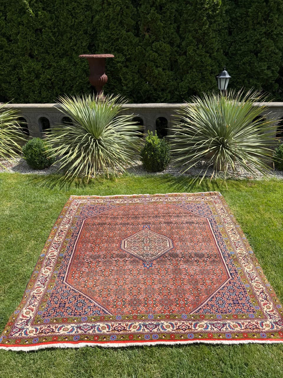 Dywan Bidjar 200x200 cm, czerwony, wełna kaszmirowa, Iran - 400104