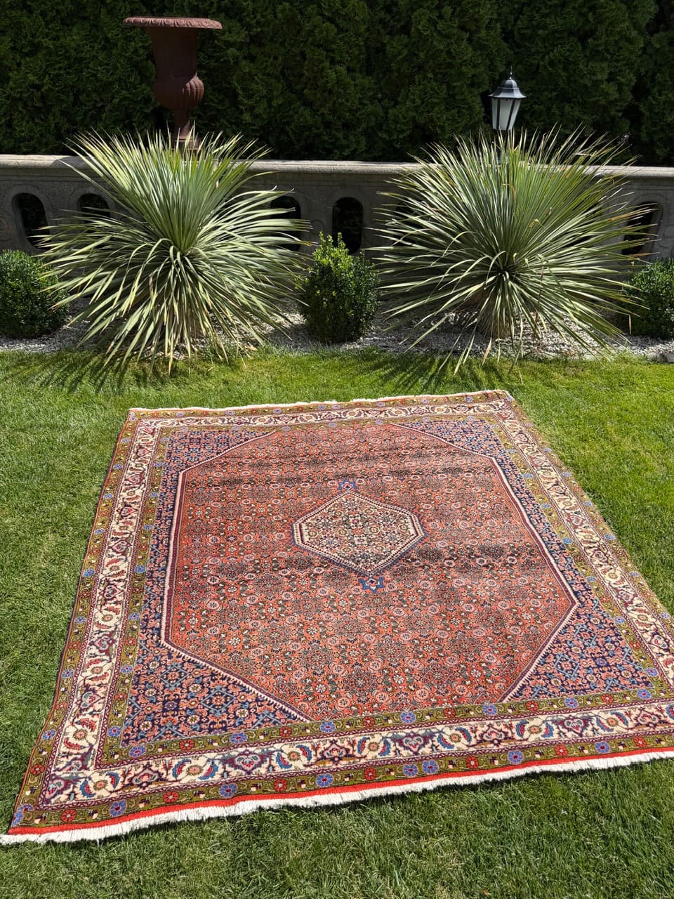 Dywan Bidjar 200x200 cm, czerwony, wełna kaszmirowa, Iran - 400102