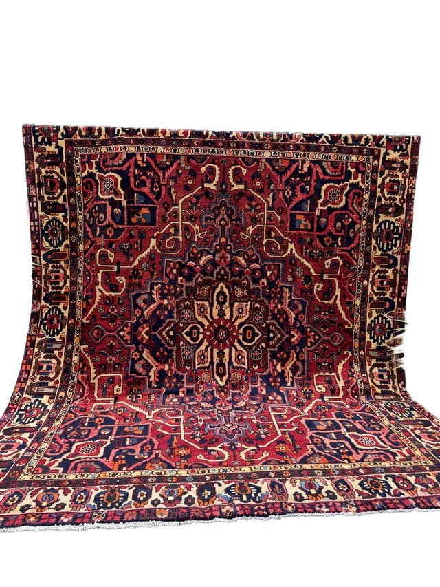 Dywan Bahtiari 360x300 cm, czerwony, wełna, Iran - WYMIARY