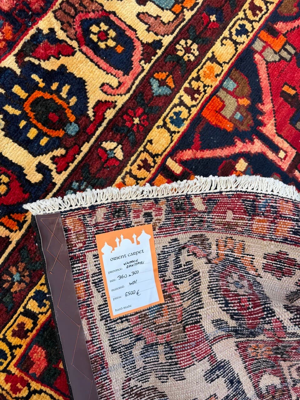 Dywan Bahtiari 360x300 cm, czerwony, wełna, Iran - 400118
