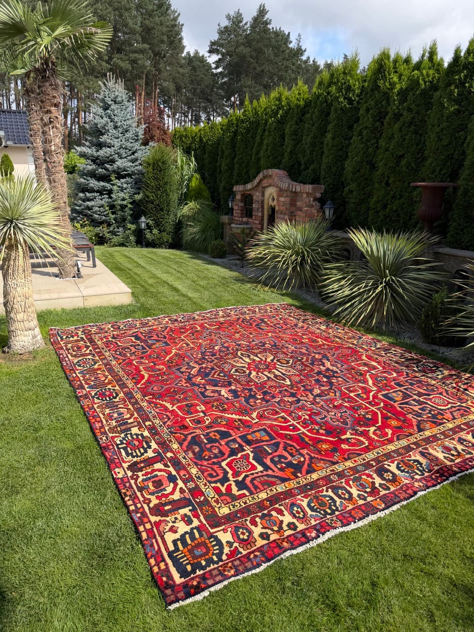 Dywan Bahtiari 360x300 cm, czerwony, wełna, Iran - 400119