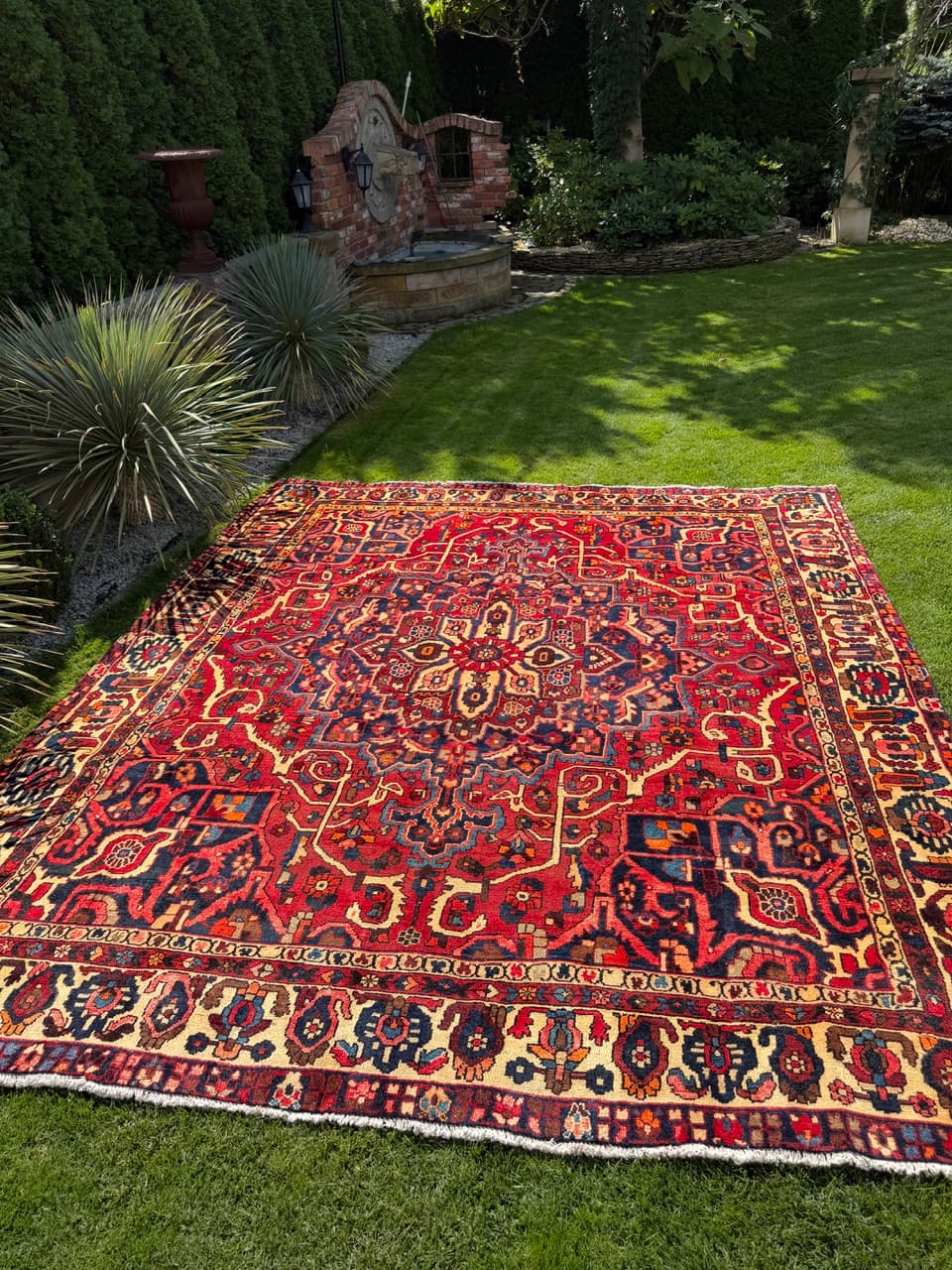 Dywan Bahtiari 360x300 cm, czerwony, wełna, Iran - 400120