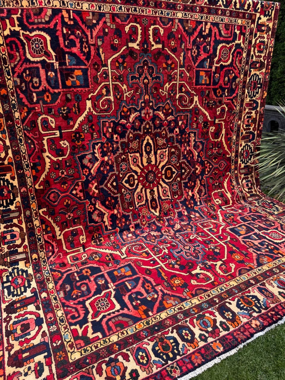 Dywan Bahtiari 360x300 cm, czerwony, wełna, Iran - 400116