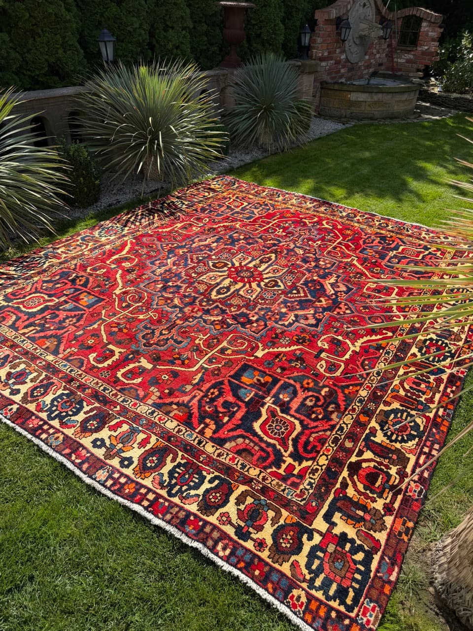 Dywan Bahtiari 360x300 cm, czerwony, wełna, Iran - 400122