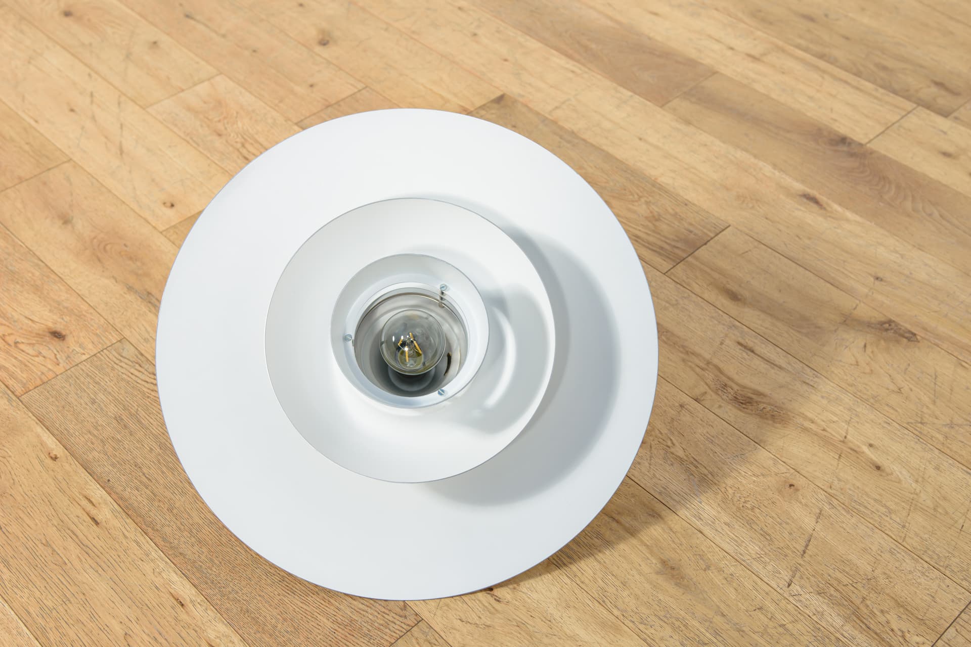 Pendant Lamp Type 240, silver, brushed steel, brass, by M. Davidsen, Superlight, Denmark, 1970s. - 400352