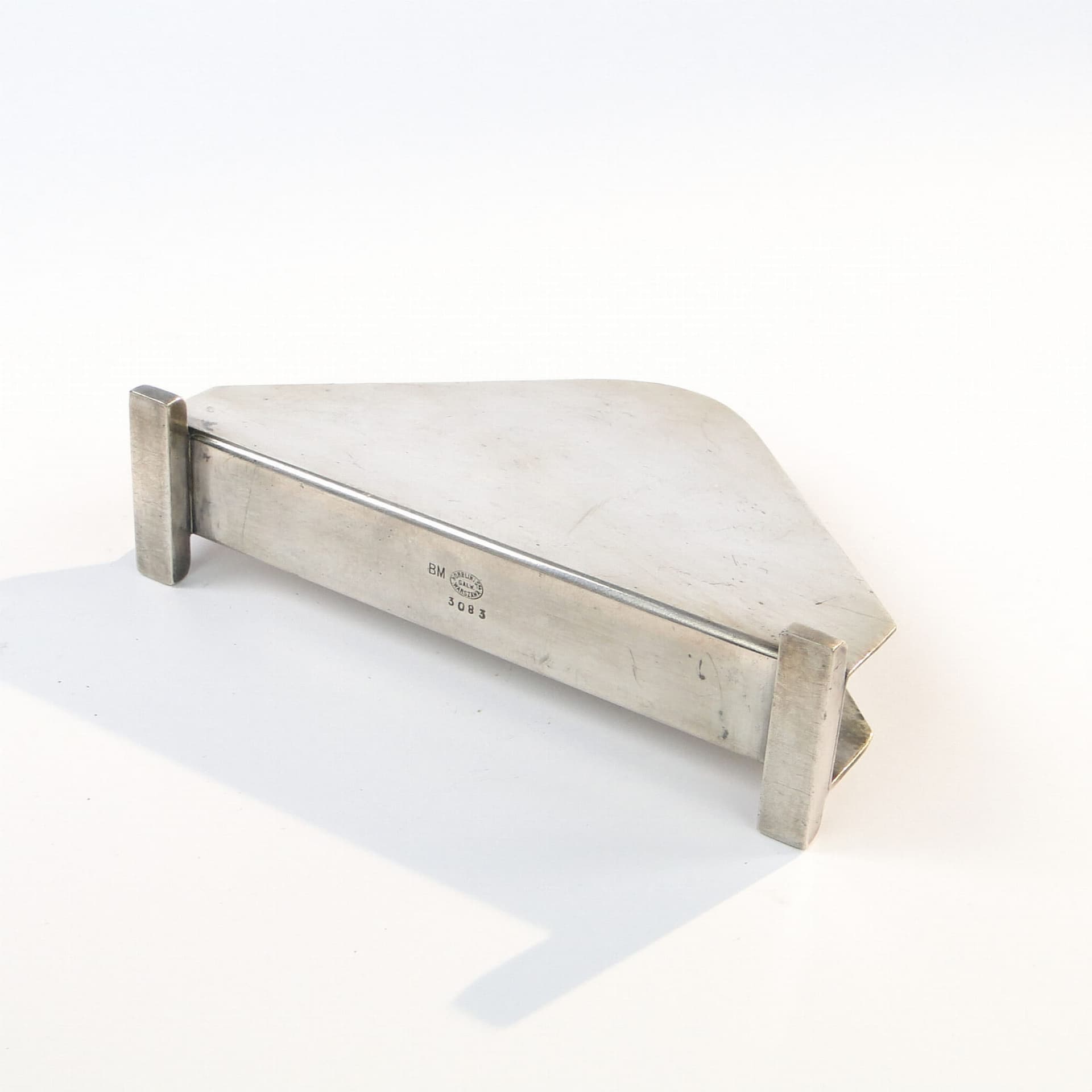 Napkin holder Art Deco, silver brass, Bracia Henneberg, Poland, 1920s - 400421