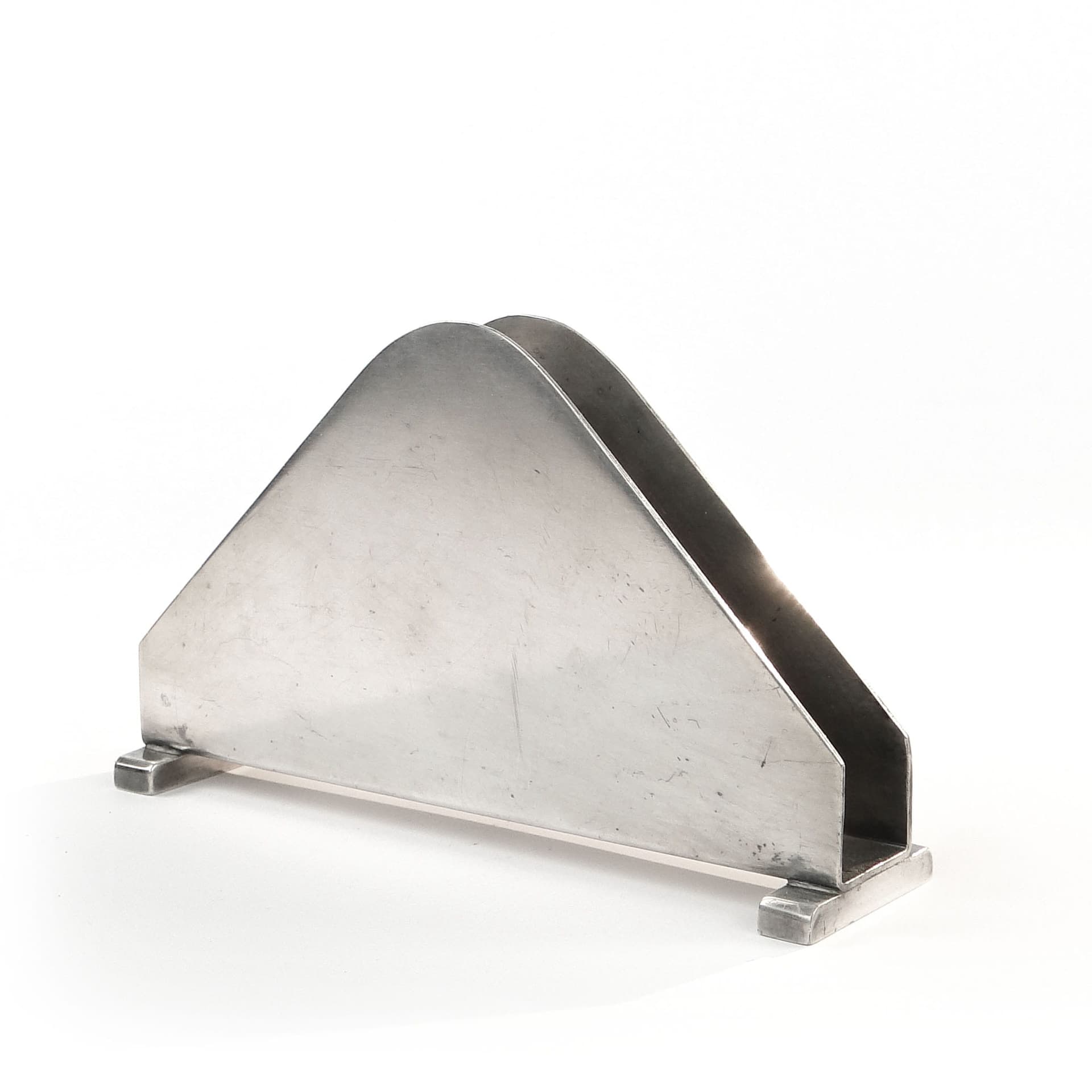 Napkin holder Art Deco, silver brass, Bracia Henneberg, Poland, 1920s - 400417