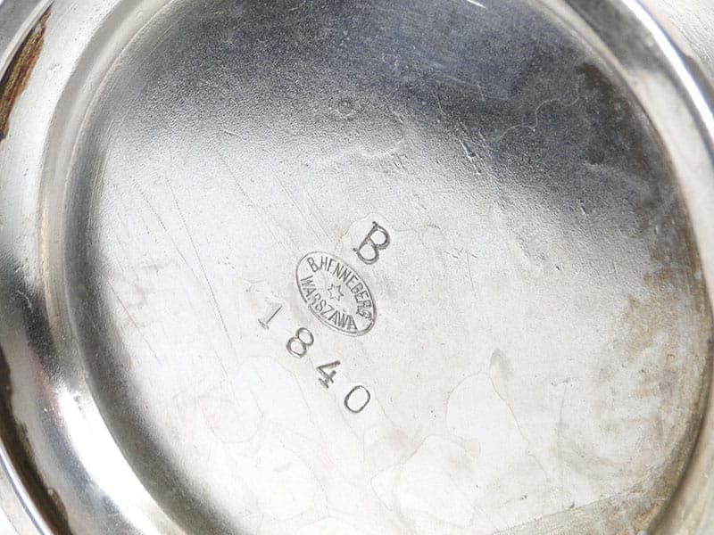 Podstakannik Klamra, srebrny, mosiądz, Polska, lata 30. - 400430