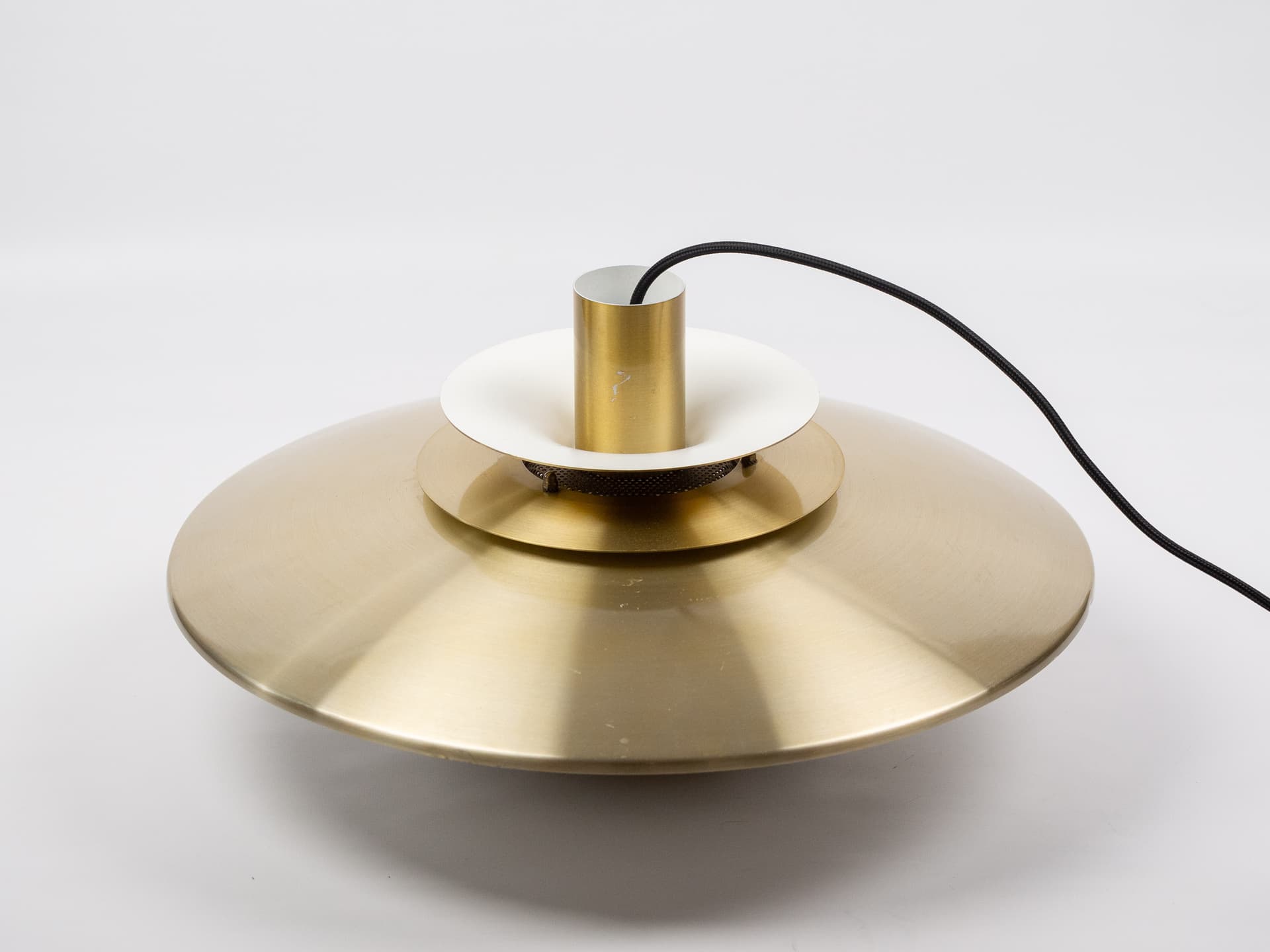Pendant lamp Verona, gold aluminium, by K. Wiborg, Jeka, Denmark, 1980s. - 400595