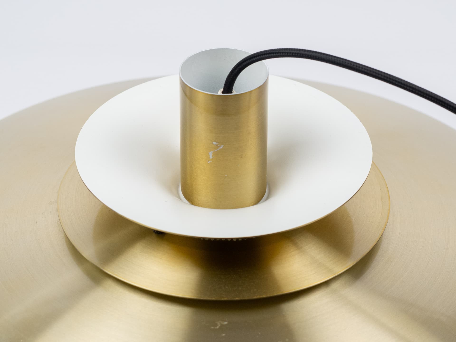Pendant lamp Verona, gold aluminium, by K. Wiborg, Jeka, Denmark, 1980s. - 400596