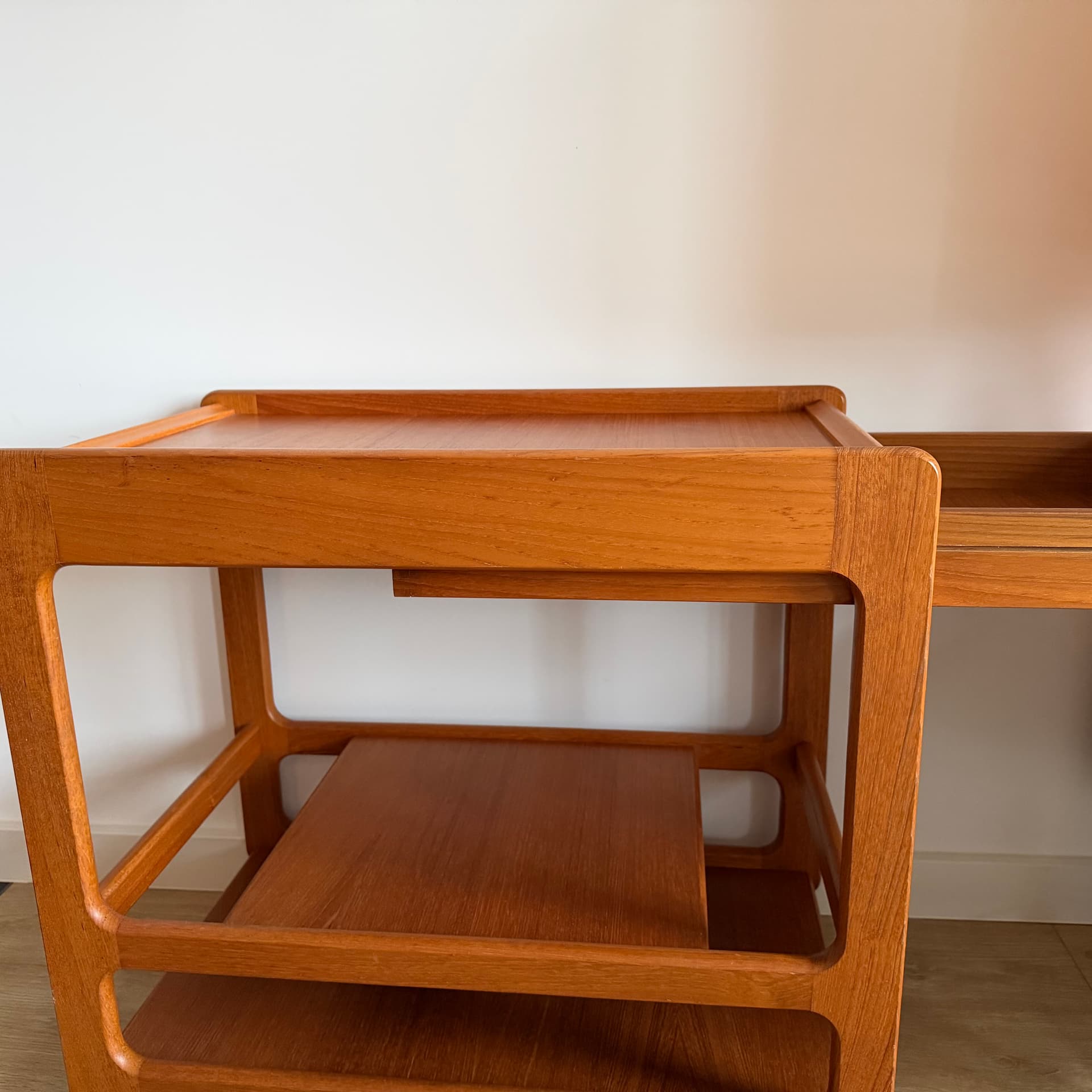 Szafka RTV, teak brązowy, proj. K. Kristiansen, Dania, lata 60. - 400607