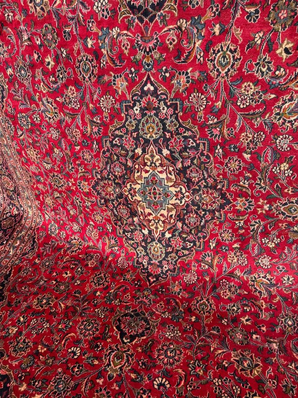 Dywan Keshan 385x290 cm, czerwony, wełna kaszmirowa, Iran - 400633