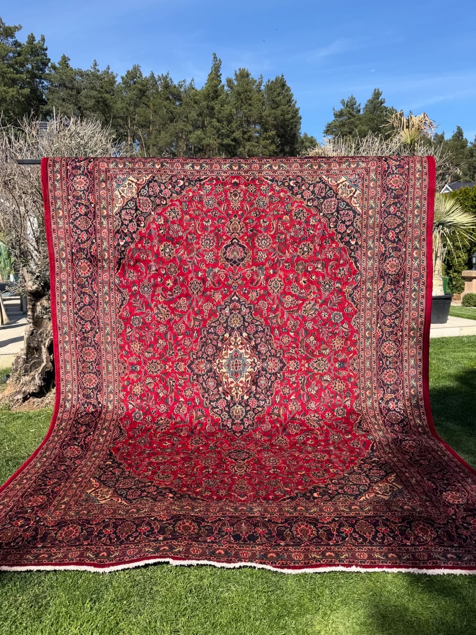 Dywan Keshan 385x290 cm, czerwony, wełna kaszmirowa, Iran - 400628
