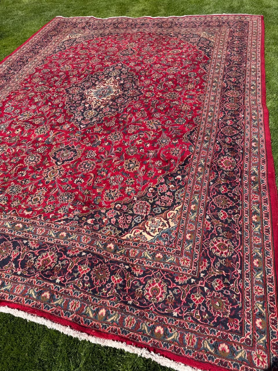 Dywan Keshan 385x290 cm, czerwony, wełna kaszmirowa, Iran - 400637