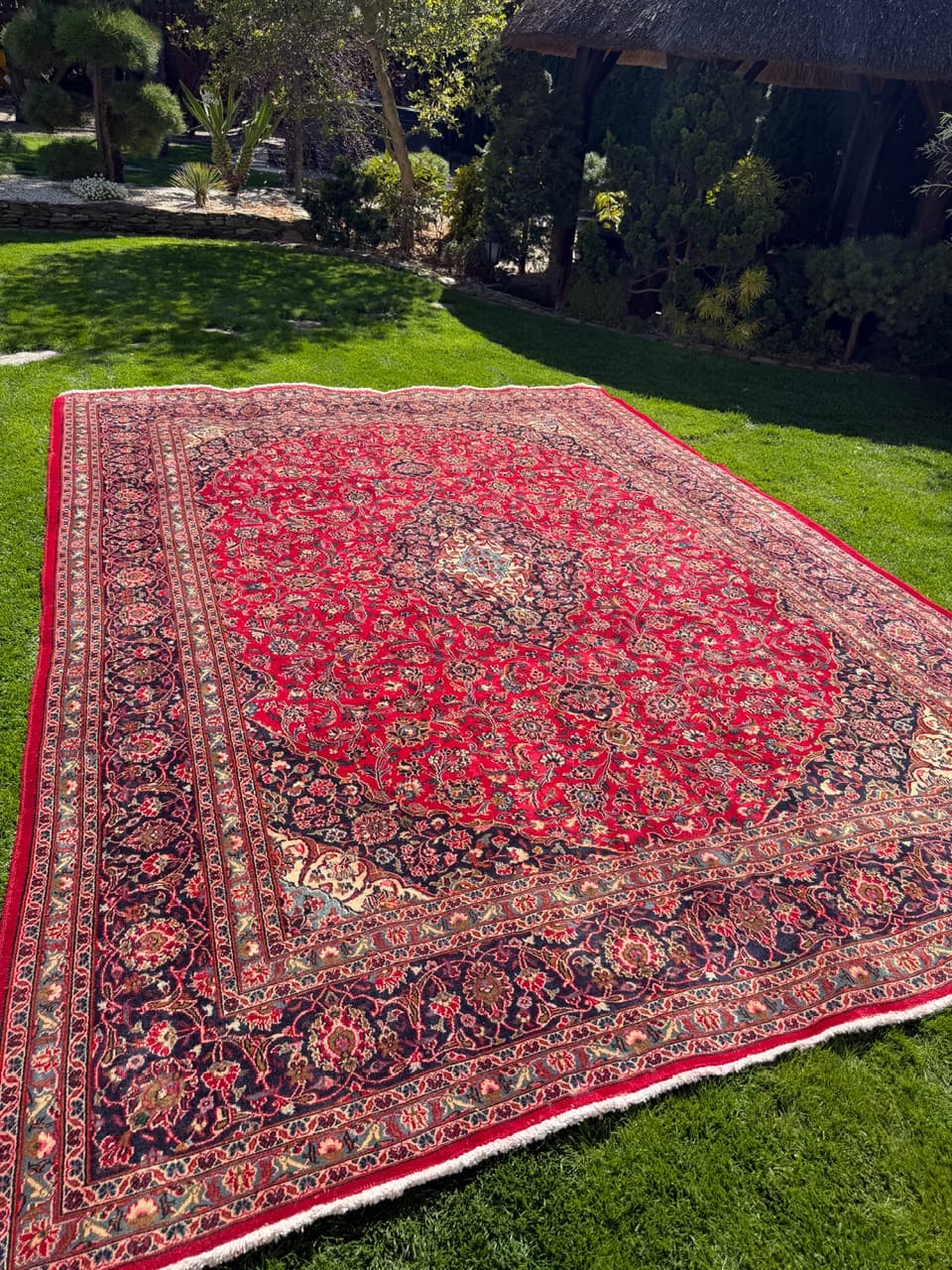 Dywan Keshan 385x290 cm, czerwony, wełna kaszmirowa, Iran - 400639