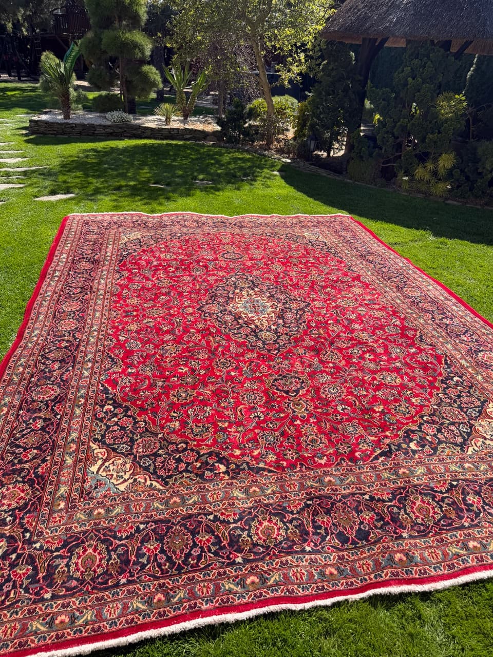 Dywan Keshan 385x290 cm, czerwony, wełna kaszmirowa, Iran - 400640