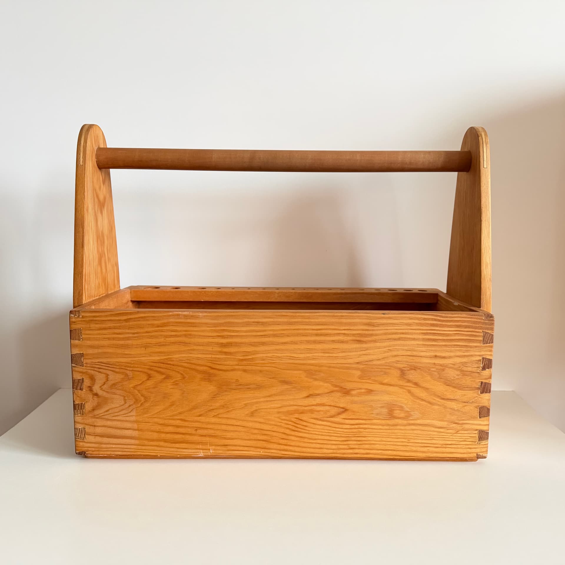 Organizer, brown, oak, pine, Denmark, 1970s. - 400646