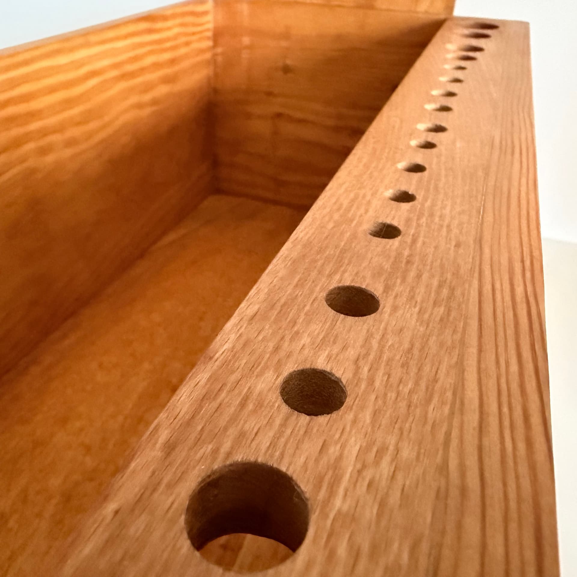 Organizer, brown, oak, pine, Denmark, 1970s. - 400643