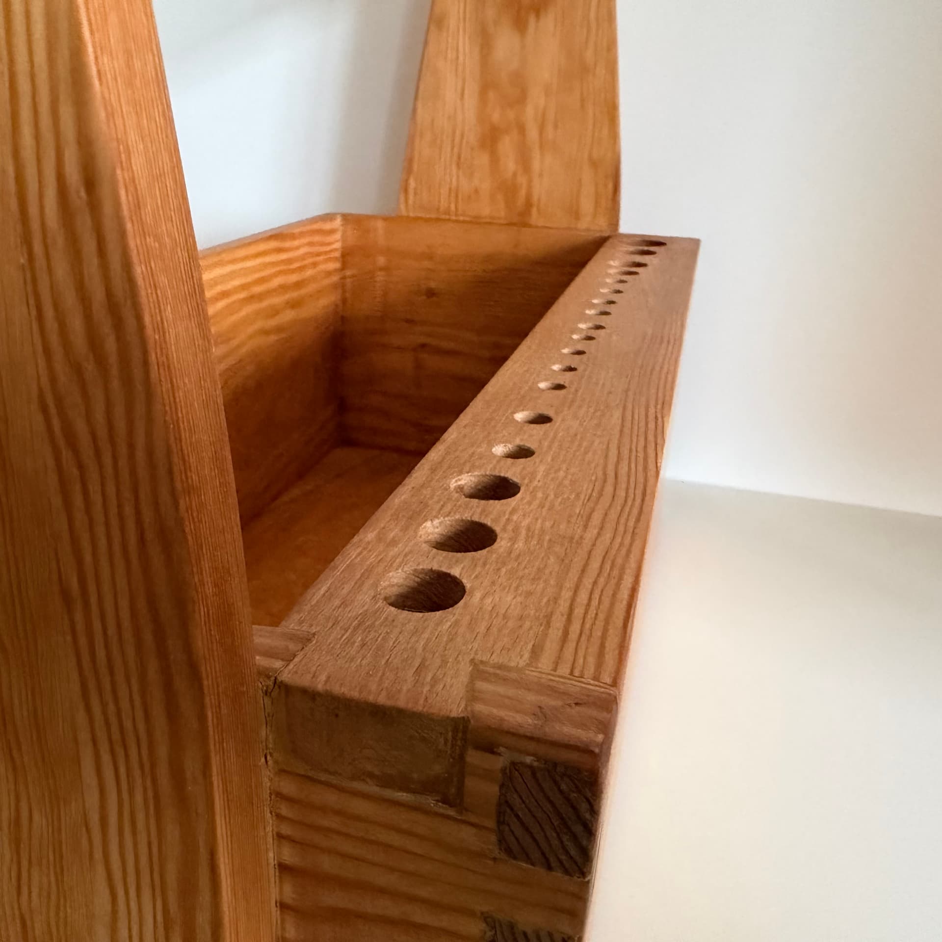 Organizer, brown, oak, pine, Denmark, 1970s. - 400644