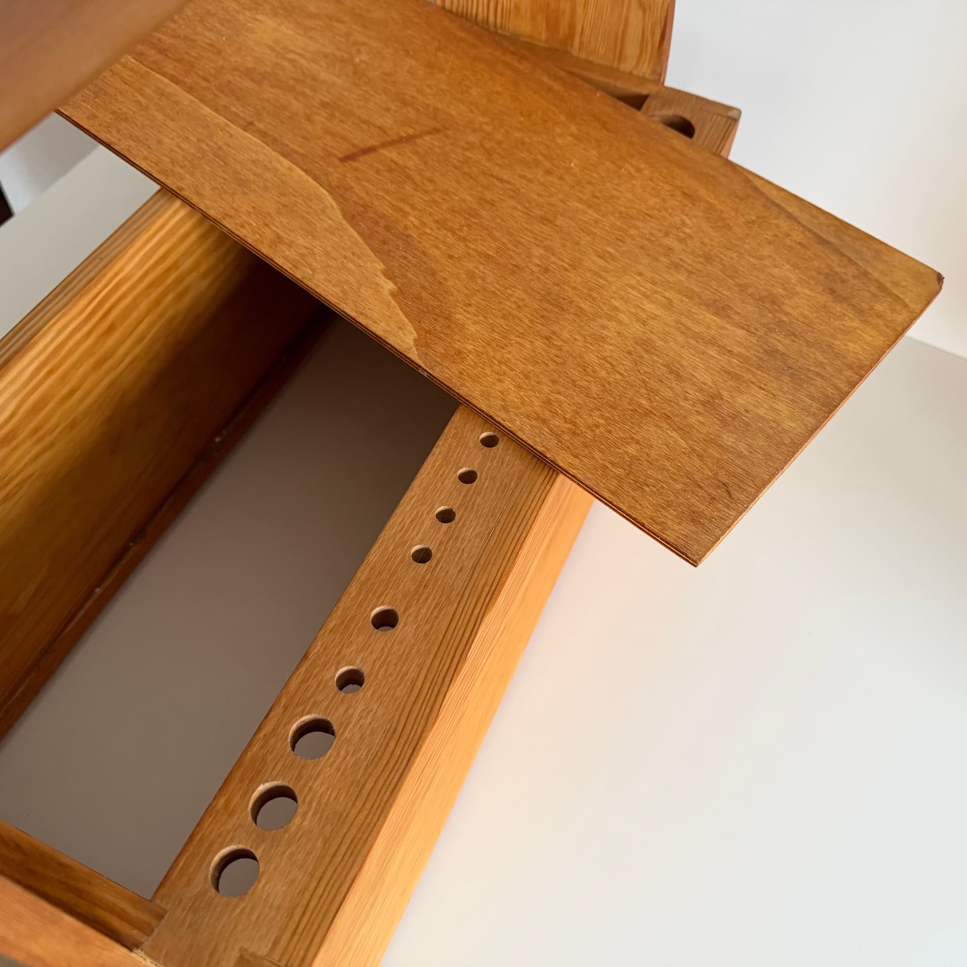 Organizer, brown, oak, pine, Denmark, 1970s. - 400648