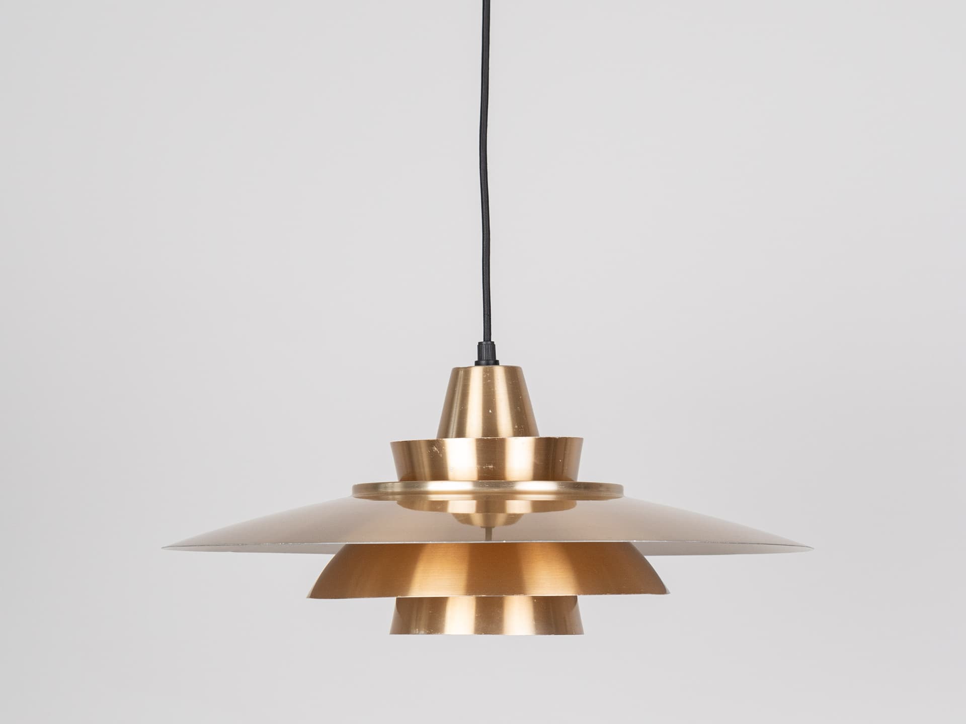 Para lamp wiszących Superlight, aluminium złoty, proj. D. Mogensen, Dania, lata 80. - 400693