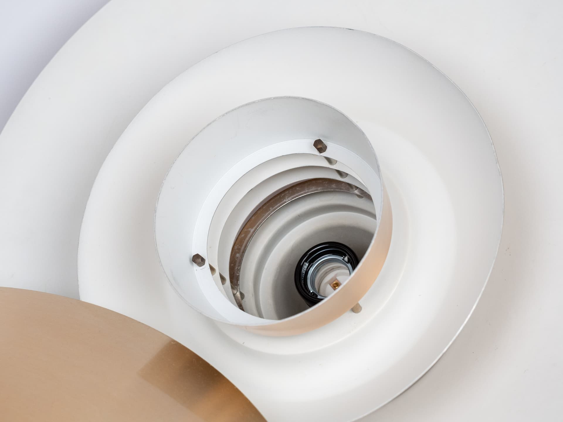Para lamp wiszących Superlight, aluminium złoty, proj. D. Mogensen, Dania, lata 80. - 400697