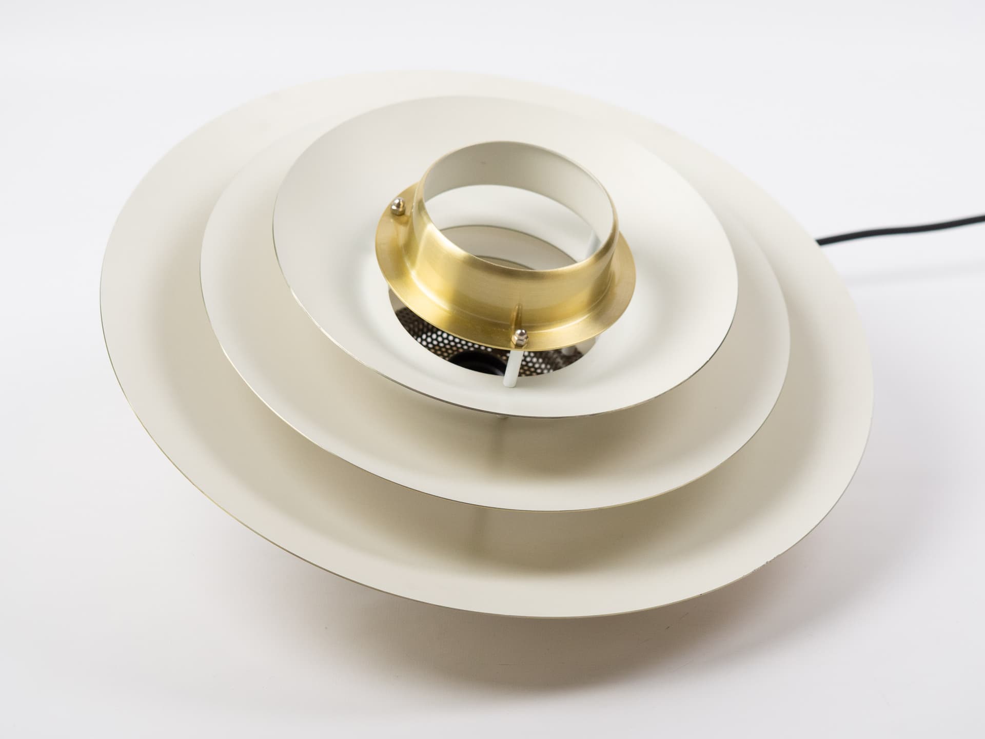 Pendant lamp Verona, gold aluminium, by K. Wiborg, Jeka, Denmark, 1980s. - 400723