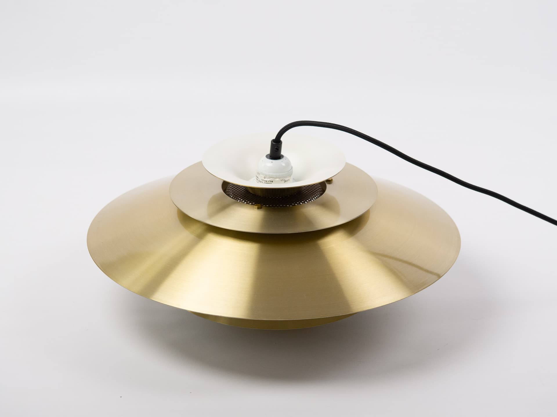 Pendant lamp Verona, gold aluminium, by K. Wiborg, Jeka, Denmark, 1980s. - 400720