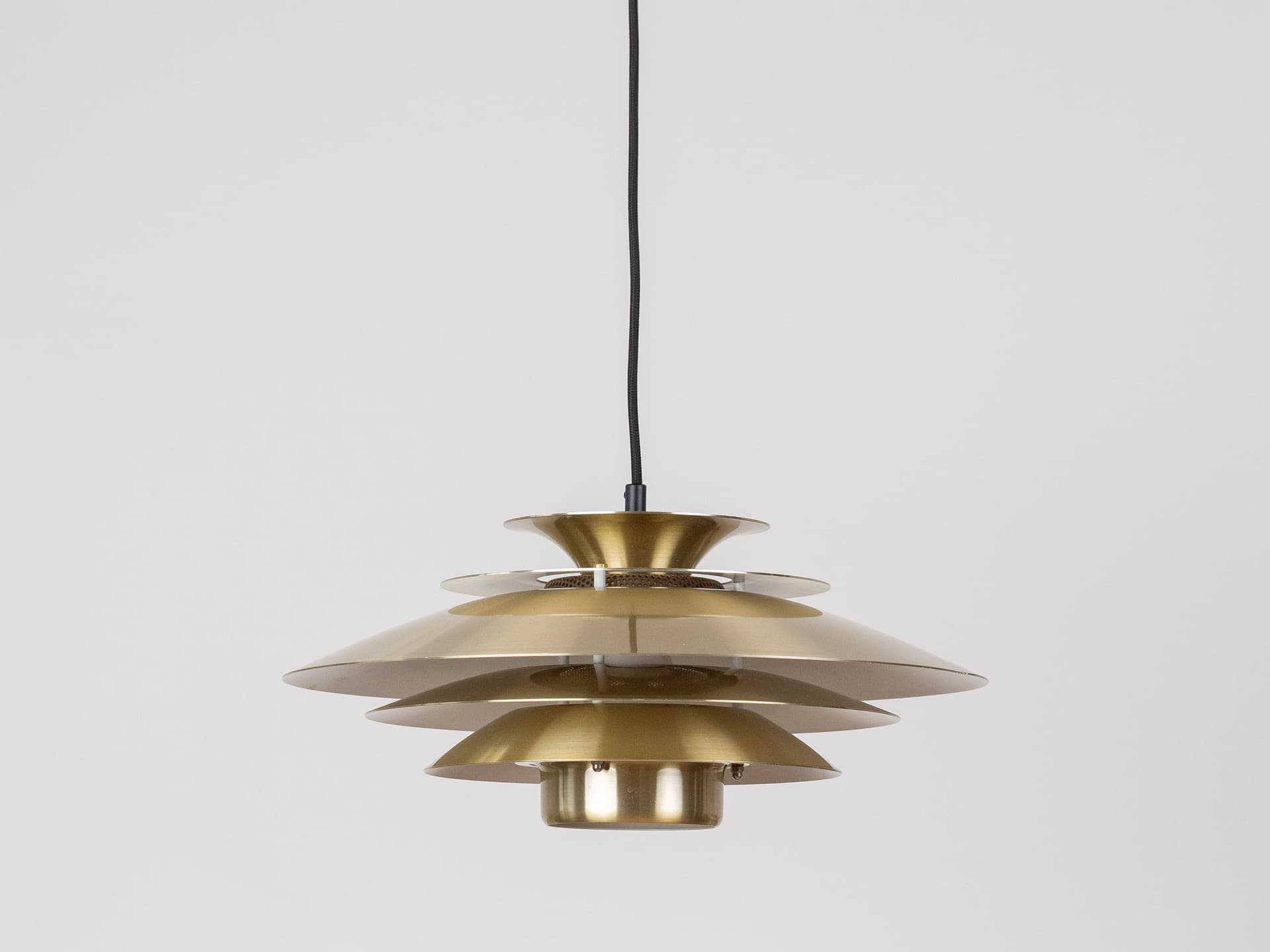 Pendant lamp Verona, gold aluminium, by K. Wiborg, Jeka, Denmark, 1980s. - 400718