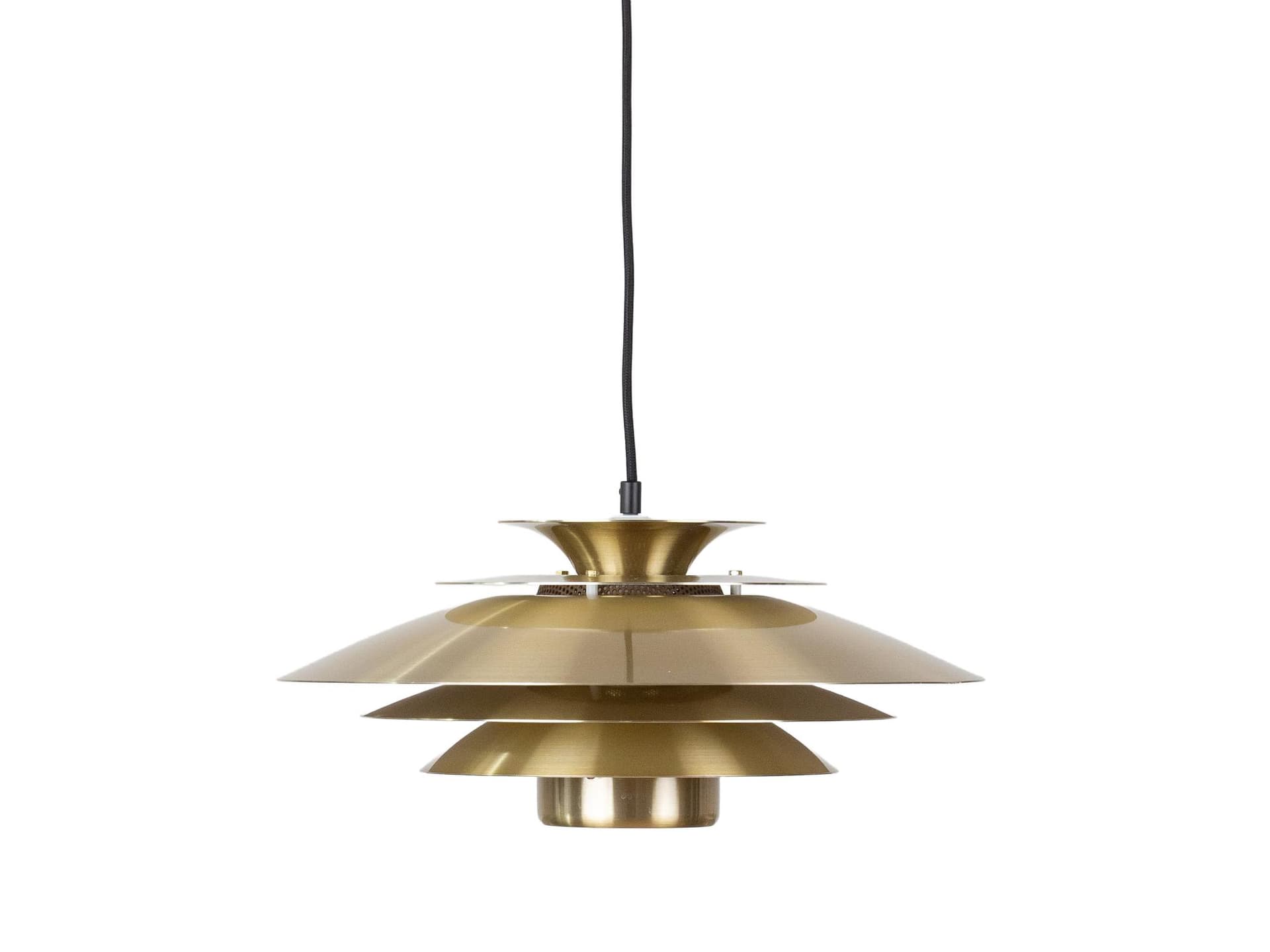 Pendant lamp Verona, gold aluminium, by K. Wiborg, Jeka, Denmark, 1980s.