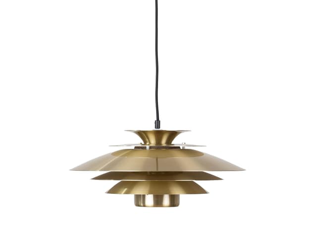 Pendant lamp Verona, gold aluminium, by K. Wiborg, Jeka, Denmark, 1980s. - DIMENSION