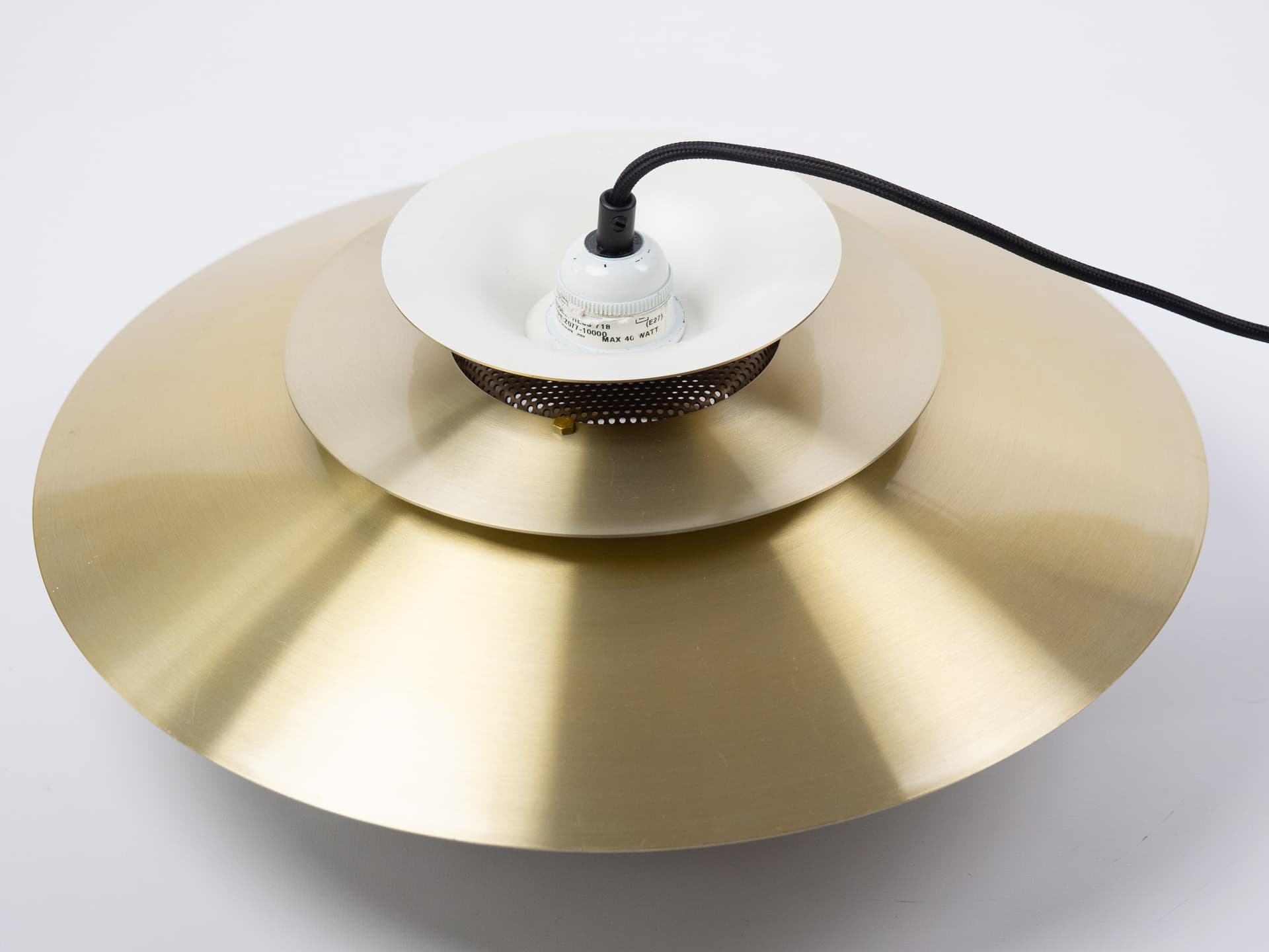 Pendant lamp Verona, gold aluminium, by K. Wiborg, Jeka, Denmark, 1980s. - 400721